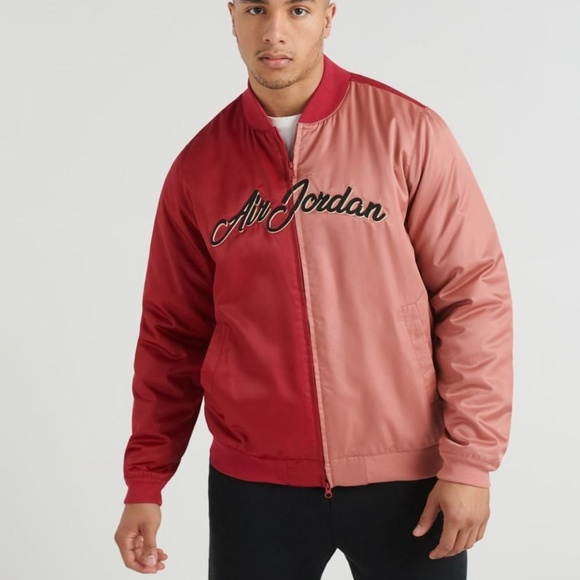 NWT Nike Air Jordan Remastered HBR Bomber Jacket in Pink - Picture 1 of 12